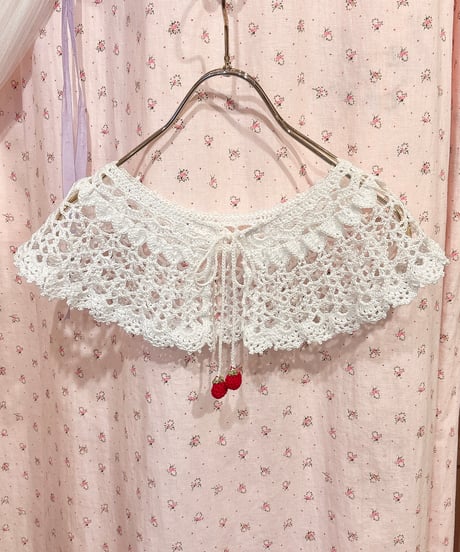 handmade strawberry crochet collar
