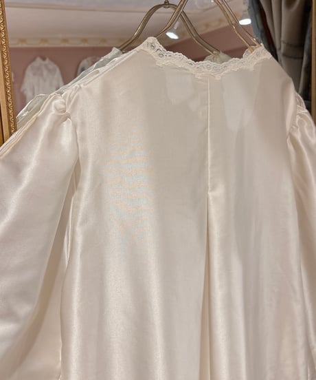 80s vintage flower embroidered satin dress