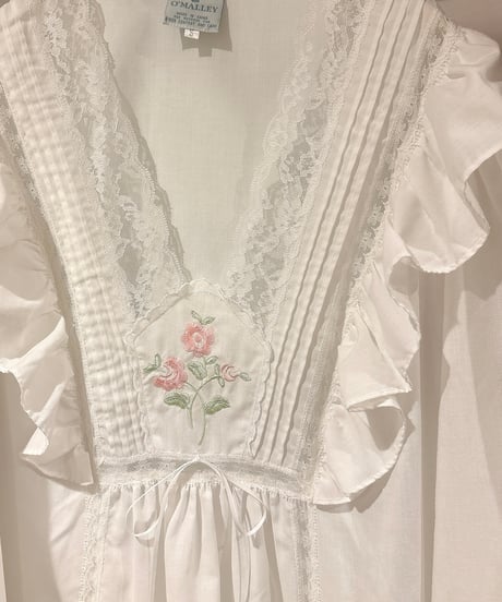 80s vintage flower embroidered pattern dress