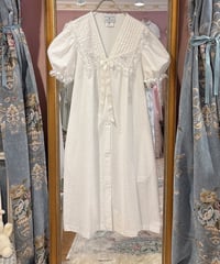 80s vintage flower embroidered sailor collar dress