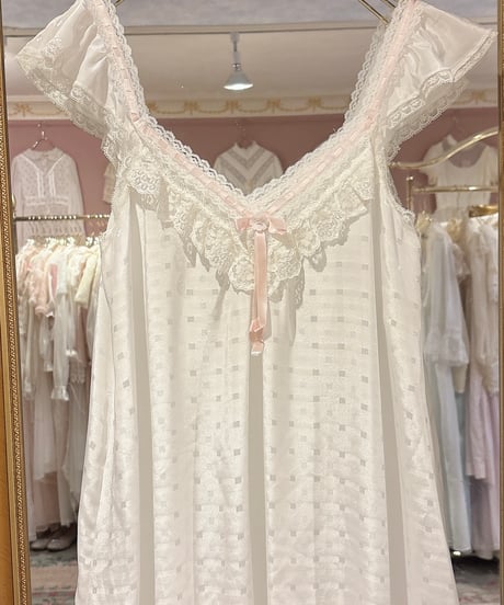 70s vintage ribbon lace-up satin dress