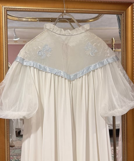 60s vintage flower embroidered gown dress