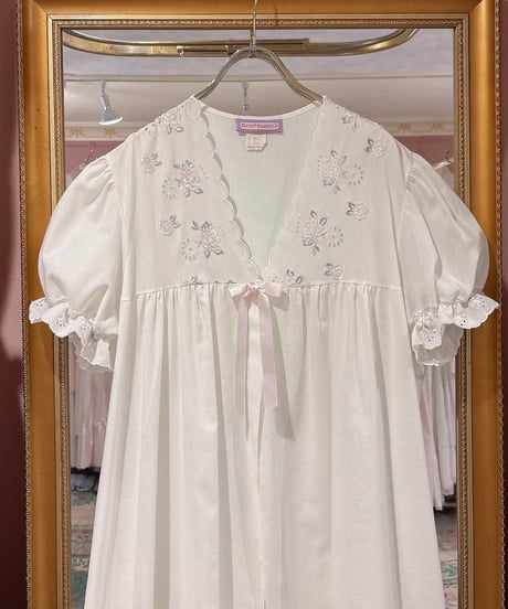 80s vintage rose embroidered gown dress