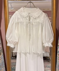 60s vintage flower motif×pleats gown tops