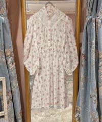 70s vintage flower pattern lace dress