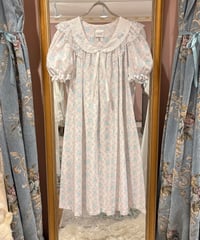 80s vintage lace collar flower pattern dress