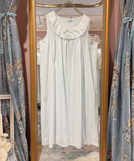 80s vintage flower&heart pattern no sleeve dress