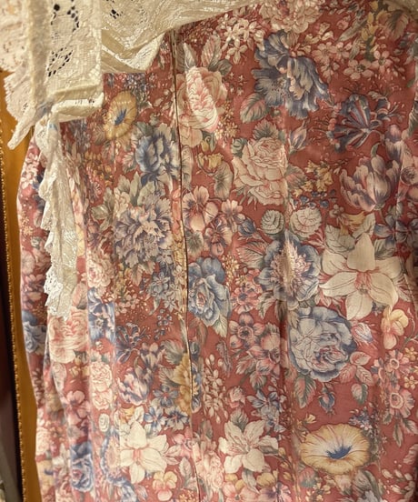 70s vintage lace sailor collar flower dress