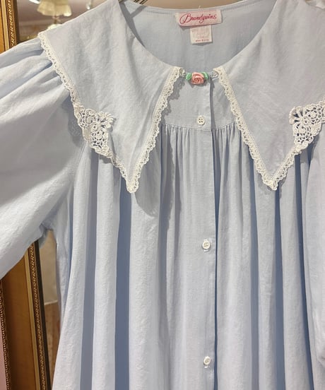 80s vintage big lace collar dress