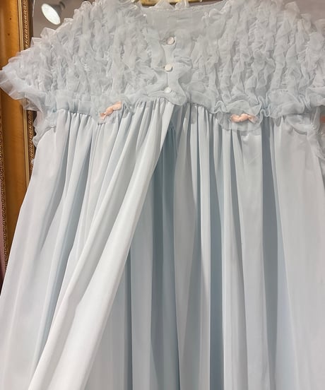 60s vintage no sleeve frill gown dress