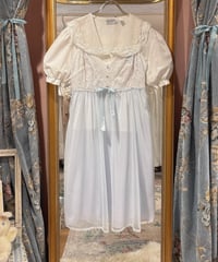60s vintage chiffon×lace no sleeve dress