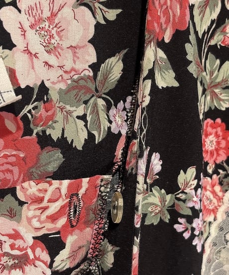 80s vintage sailor collar flower pattern dress