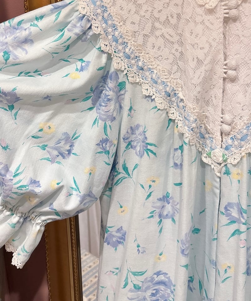 hardys古着vintage花柄ロングワンピースヴィンテージ【SALE】 70s vintage lace flower pattern dress | HARDYS