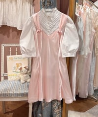 80s vintage ribbon rose satin dress
