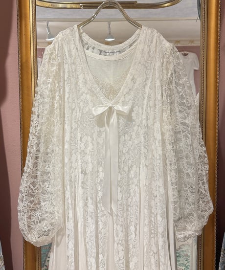 80s vintage flower lace dress