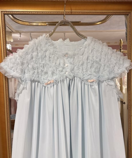 60s vintage no sleeve frill gown dress