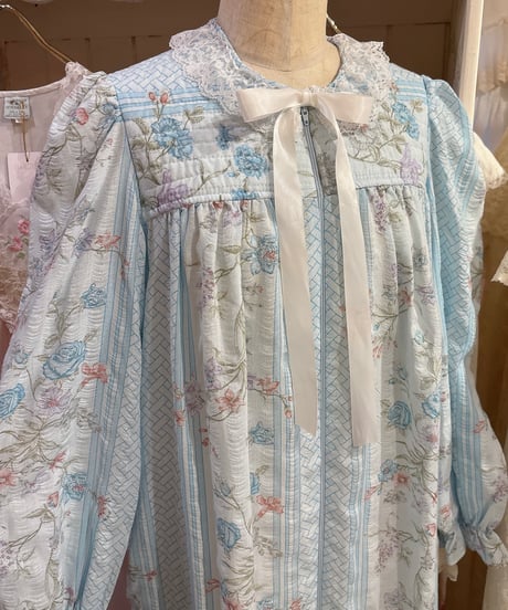 80s vintage lace collar flowerpattern dress