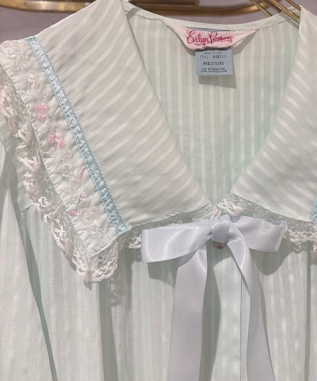 80s vintage flower embroidered sailor collar dress