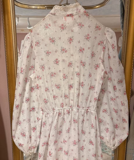 70s vintage flower pattern lace dress