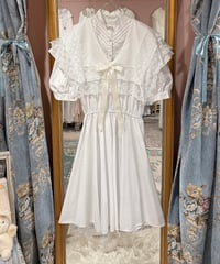 70s vintage lace sailor collar white dress