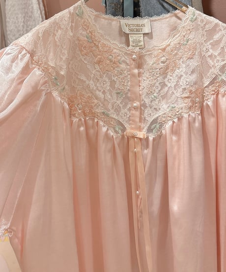 Victoria's secret 80s vintage flower embroidered satin dress
