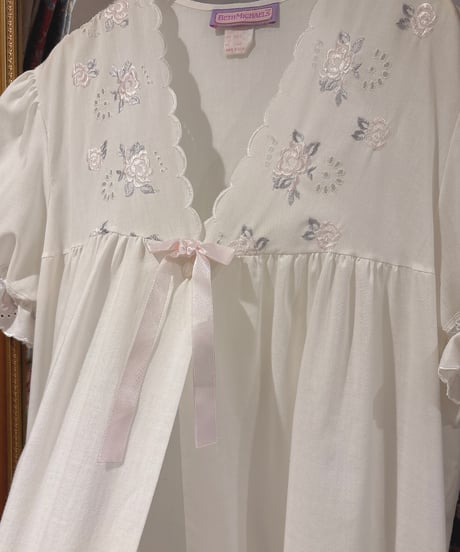 80s vintage rose embroidered gown dress
