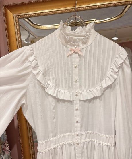 70s vintage tuck white dress