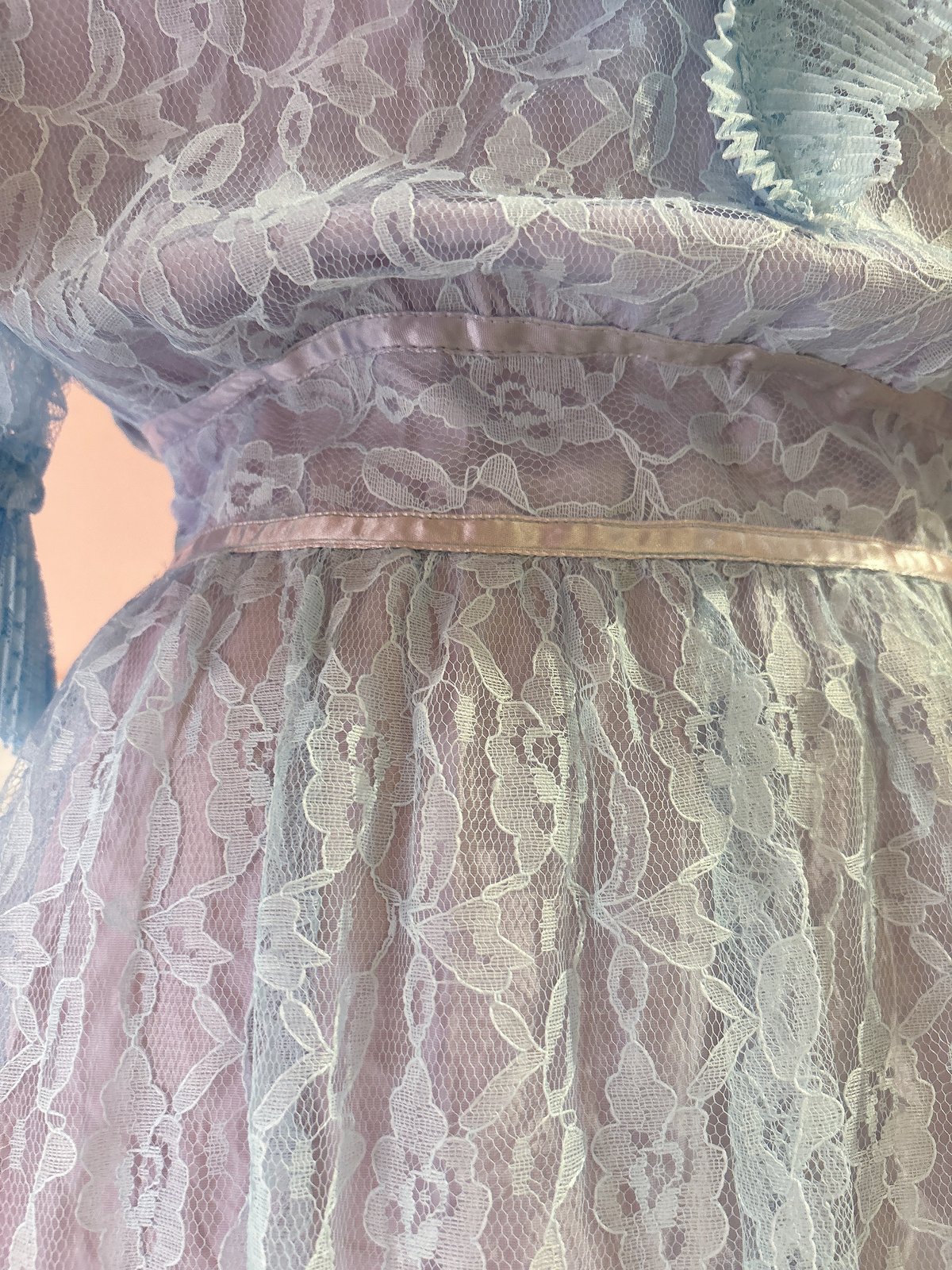 70s vintage right blue lace dress | HARDYS