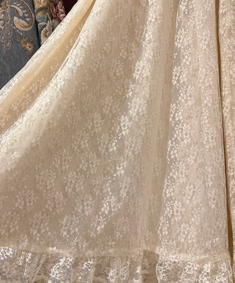 70s vintage flower lace dress