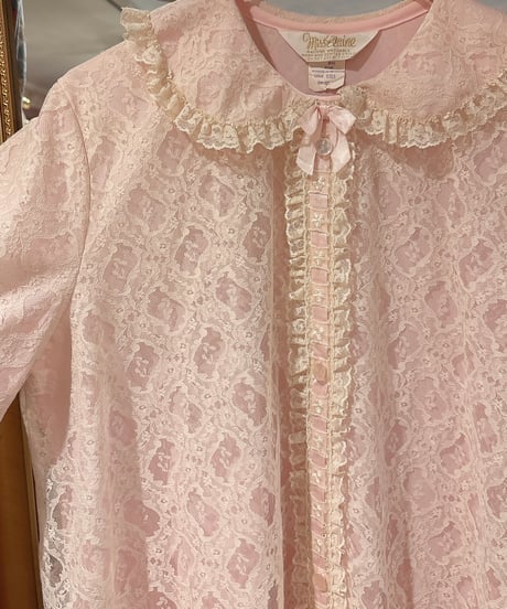 60s vintage flower lace gown dress