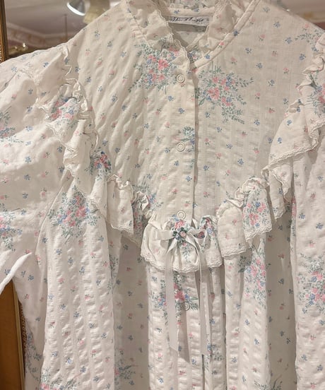 80s vintage pastel flower pattern dress