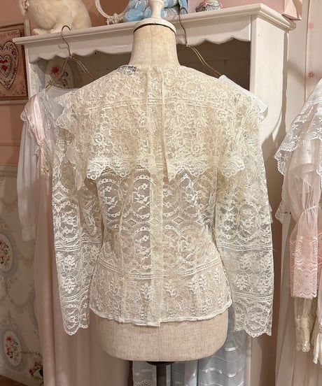 70s vintage sailor collar lace tops