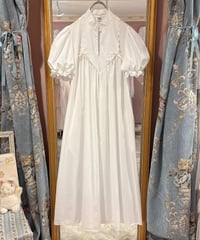 70s vintage satin ribbon white dress