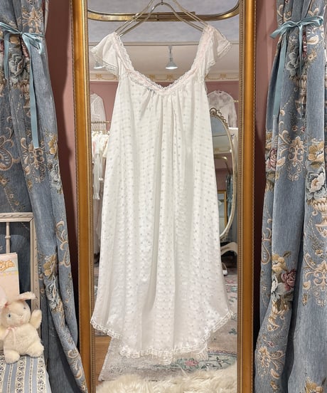70s vintage ribbon lace-up satin dress
