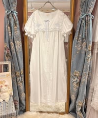 80s vintage flower embroidered sailor collar dress