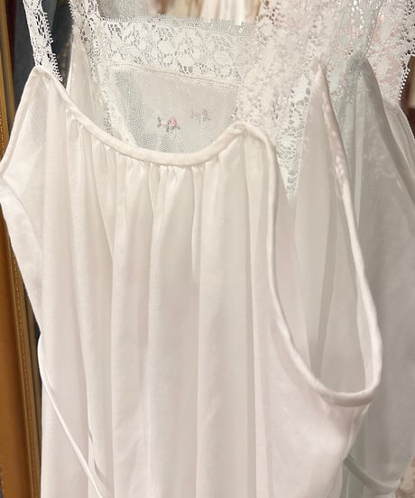 80s vintage rose embroidered camisole dress