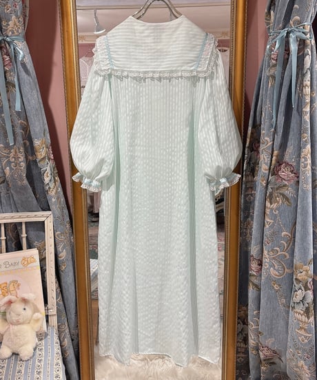 80s vintage flower embroidered sailor collar dress
