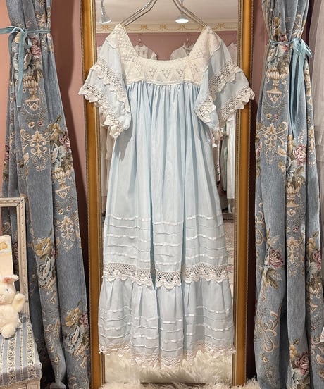70s vintage crochet lace dress