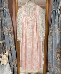 70s vintage ribbon pattern no sleeve dress