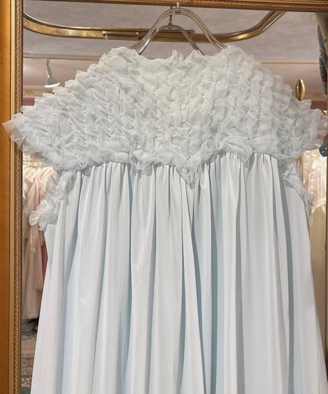 60s vintage no sleeve frill gown dress