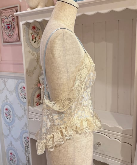 70s vintage lace bustier tops
