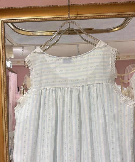 80s vintage flower&heart pattern no sleeve dress