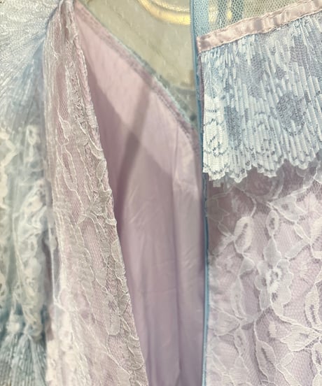 70s vintage right blue lace dress