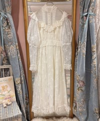 70s vintage romantic rose lace dress