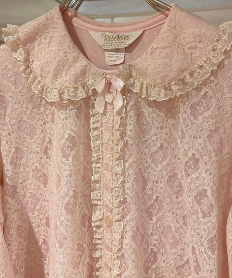 60s vintage flower lace gown dress
