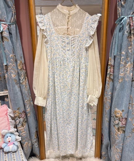 hardys古着 ヴィンテージ 半袖 ワンピース 花柄 vintage hardys古着vintageグリーン花柄半袖ロングワンピースヴィンテージ