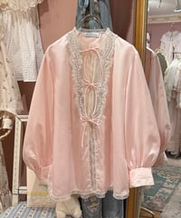 70s vintage lace ribbon satin gown tops