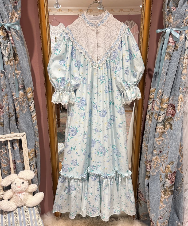 hardys古着vintage花柄ロングワンピースヴィンテージ【SALE】 70s vintage lace flower pattern dress | HARDYS