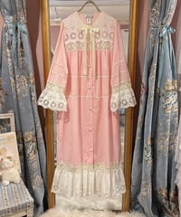 70s vintage flower lace dress