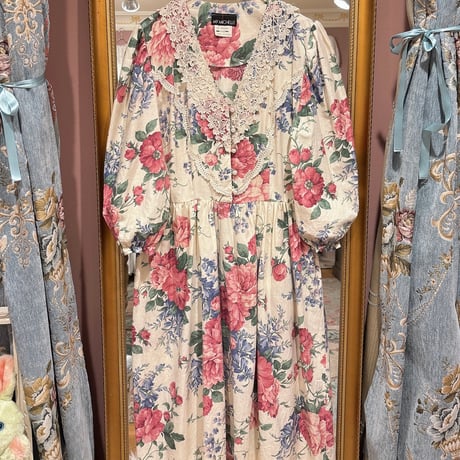 hardys Vintage Flowerワンピース 80s vintage flower pattern lace dress | HARDYS